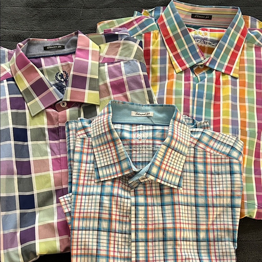 3 - Bugatchi men’s short sleeved button up shirts
